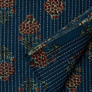Precut 1meter - Printed Kantha Cotton Fabric