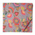 Grey and Orange Printed cotton fabric with floral print
