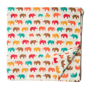 Multicolour Printed cotton fabric with elephant print