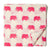 Red and off white Multicolour Printed cotton fabric with elephant print