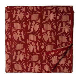 Maroon Screen Printed Pure cotton fabric with floral design