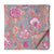 Pink and Grey screen printed cotton fabric with floral design