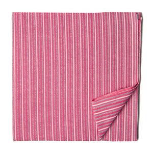 Pink screen printed fabric with lines