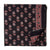Black and red screen printed pure cotton fabric with floral design
