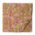 Green and pink screen printed pure cotton fabric with floral design