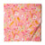 Peach screen printed pure cotton fabric with floral design
