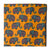 Yellow and blue pure cotton screen printed fabric with elephant print