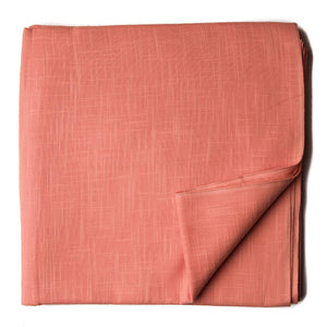 Peach Plain Textured Cotton Slub Fabric