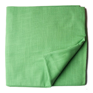 Precut 0.75 meters -Green Plain Textured Cotton Slub Fabric