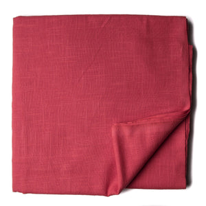 Precut 1 meter -Red Plain Textured Cotton Slub Fabric