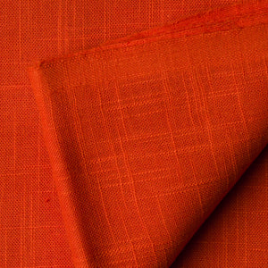 Precut 1 meter -Red Plain Textured Cotton Slub Fabric