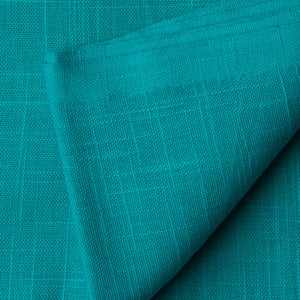 Precut 0.25 meters -Blue Plain Textured Cotton Slub Fabric