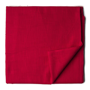 Precut 0.25 meters -Red Plain Textured Cotton Slub Fabric