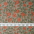 Precut 1meter - Orange & Brown Cotton Fabric with Floral Print
