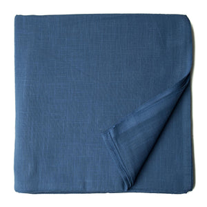 Precut 0.75 meters -Blue Plain Textured Cotton Slub Fabric