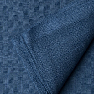 Precut 1 meters -Blue Plain Textured Cotton Slub Fabric