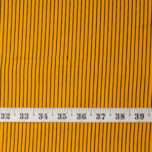 Precut 1meter - Black & Yellow Textured Printed Cotton Fabric