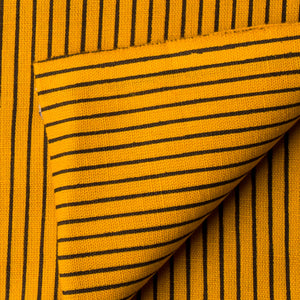 Precut 1meter - Black & Yellow Textured Printed Cotton Fabric