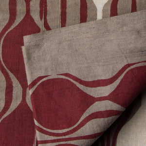 Precut 1meter - Maroon & Red Printed Cotton Fabric
