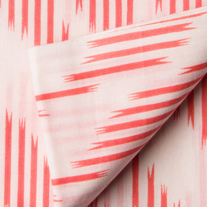 Precut 0.75 meter - Pink & White Printed Cotton Fabric