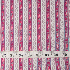 Precut 0.50 meters -Pink & White Printed Cotton Fabric