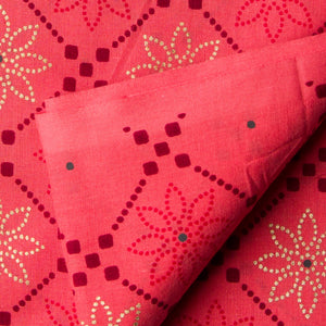 Precut 1meter - Pink Printed Cotton Fabric