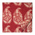 Red and off white Screen printed cotton with kantha paisley design