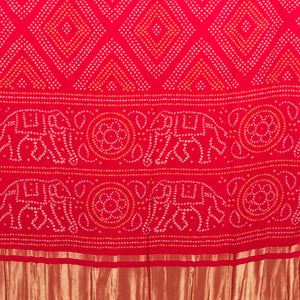 Viscose Gaji Cotton Silk Printed Dupatta with Golden Border