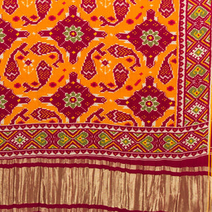 Viscose Gaji Cotton Silk Printed Dupatta with Golden Border