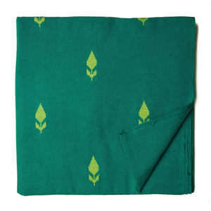 Green South Cotton Jacquard with butti and motifs