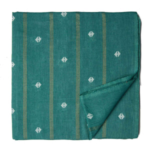 Green South Cotton Jacquard Fabric with motifs