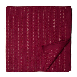 Red South Cotton Jacquard Fabric with lines