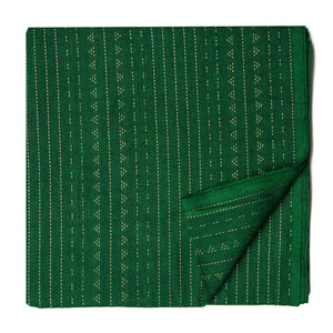 Green South Cotton Jacquard Fabric with lines