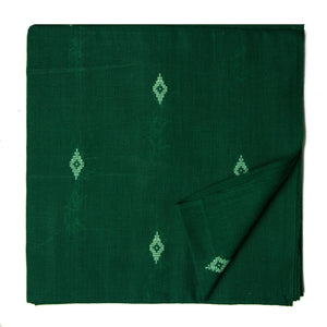 Green South Cotton Jacquard Fabric with diamond motif