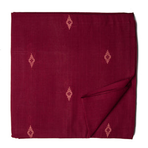 Red South Cotton Jacquard Fabric with diamond motif
