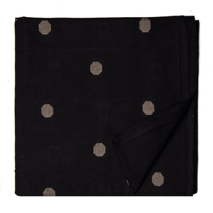 Black South Cotton Jacquard Fabric with Golden dots