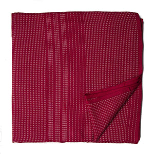 Red South Cotton Jacquard Fabric with ilnes