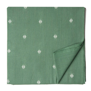 Green South Cotton Jacquard Fabric with Motifs