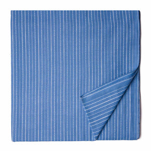Blue South Cotton Jacquard Fabric with Stripes