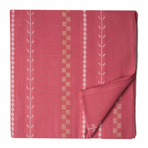 Pink South Cotton Jacquard Fabric with Stripes