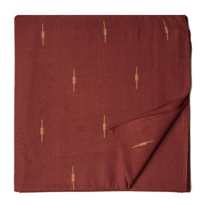 Brown South Cotton Jacquard Fabric with Motifs