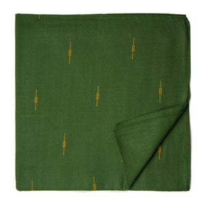 Green South Cotton Jacquard Fabric with Motifs