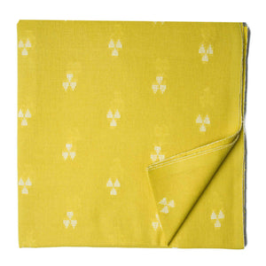Yellow South Cotton Jacquard Fabric with Motifs