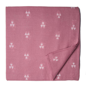 Pink South Cotton Jacquard Fabric with Motifs