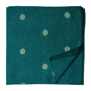Blue South Cotton Jacquard Fabric with Dots