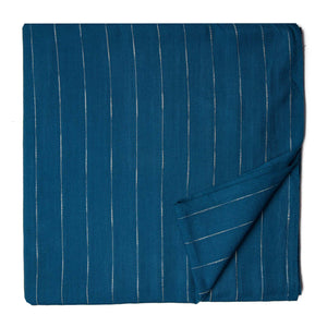 Blue South Cotton Jacquard Fabric with Stripes