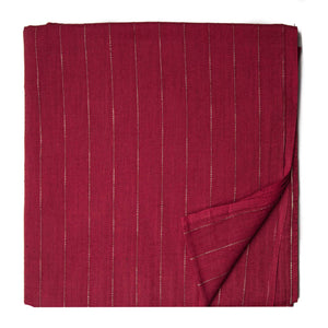 Red South Cotton Jacquard Fabric with Stripes