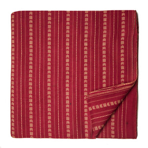 Red South Cotton Jacquard Fabric with stripes