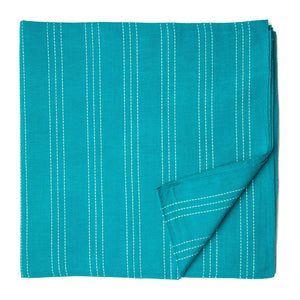 Blue South Cotton Jacquard Fabric with lines