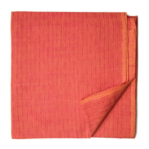 Orange South Cotton Jacquard Fabric with lines